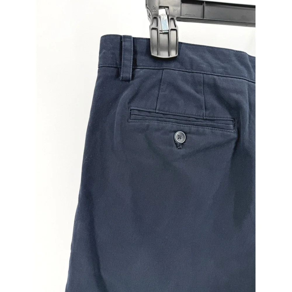 Banana Republic Chino Shorts Navy Blue Preppy Casual Mens 36 Cotton Flat Front
